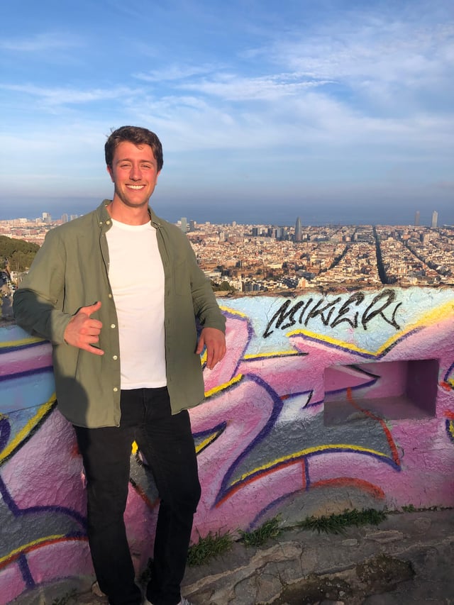 Andy with Barcelona's cityscape in the back