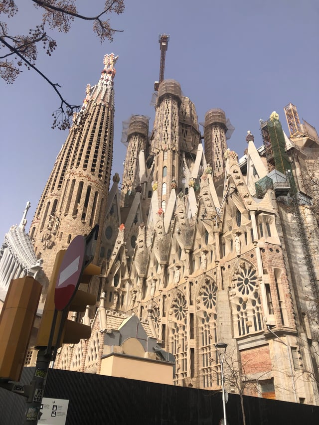 Visiting the Sagrada Familia.