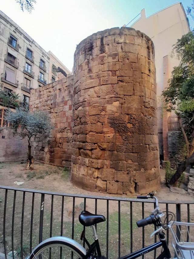 Guard Tower from ancient Roman Walls in Barcelona