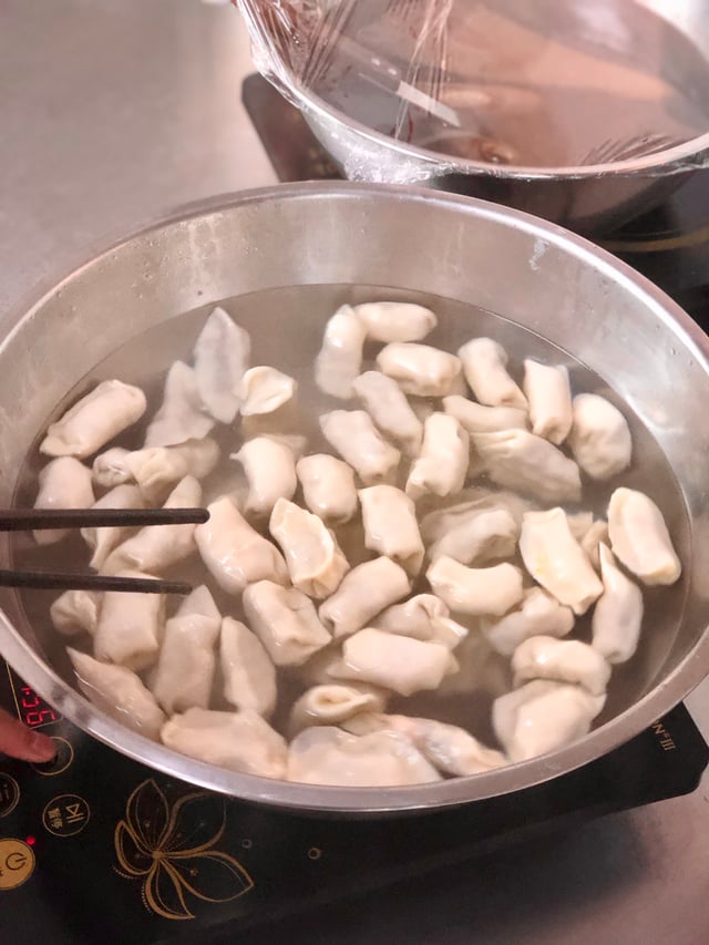 Dumplings getting boiled