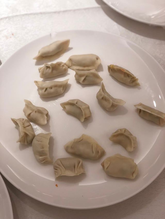 Dumplings made by students, pretty good job for first-timers