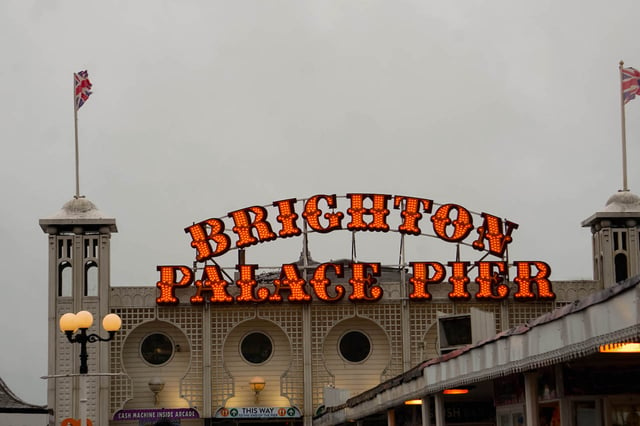 Brighton Palace Pier on a rainy day, Brighton