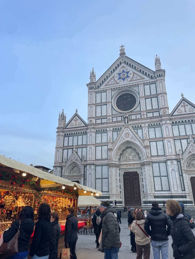 Christmas market stalls near the Duomo