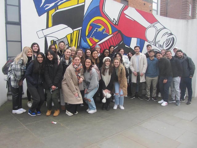Students at advertising museum