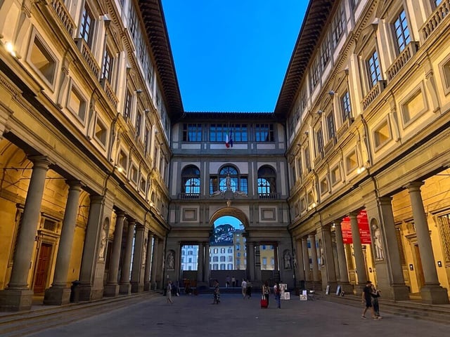 The Uffizi at dusk in Florence