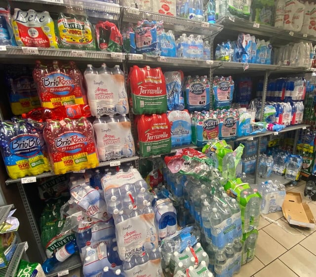 Water at the local grocery store in Florence.