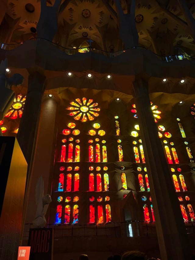 Interior glow in La Sagrada Familia