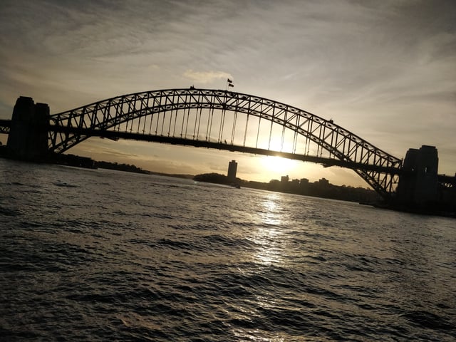 A View of the Sydney Harbour Bridge on the Ferry to Manly