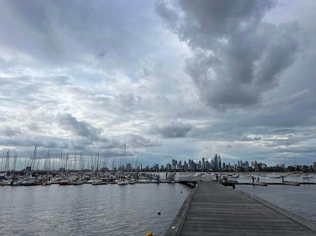 View of Melbourne from Saint Kilda Beach