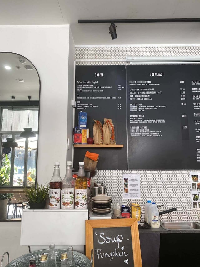 Coffee shop menu